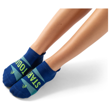 Load image into Gallery viewer, Balega Grit & Grace "Start Today" No Show Sock  Neon Blue/Mellow Lime
